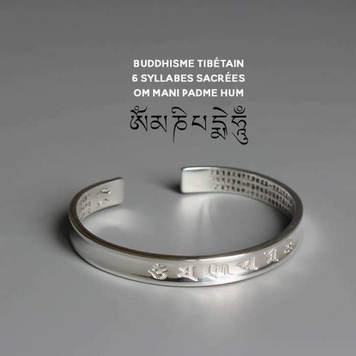 Bracelet tibétain gravé om - bracelet,