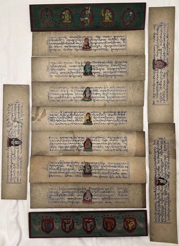 Manoscritto birmano foglie - su,